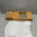 Bathtub Tray Table with Mirror and Bath Pillow, Expandable and Foldable Bamboo Bath Tray for Tub Soft and 4D Mesh Bathtub Pillow Luxury Bath Accessories Spa Gifts