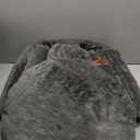 Cute Cat Beds for Indoor Cats, Striped Small Donut Dog Bed for Puppy and Kitten, Anti-Slip Bottom, Grey