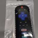 ROBBEAR Baby Teething Toys, Soft Silicone Remote Control Teether for Babies 3 6 12 18 Months, TV Remote Control Shape Infant Chew Sensory Toys for Boys and Girls, Baby Teething Relief, BPA Free (New RC-Black)