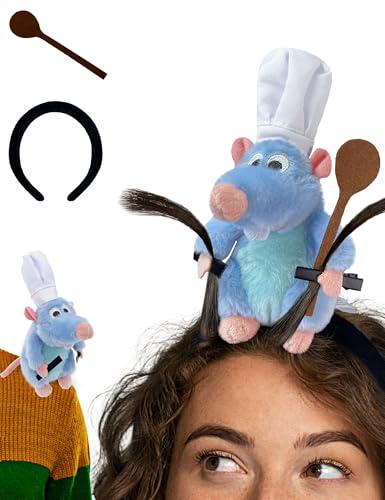 Kobataro Rat Headband Costume Spoon Hair Clip Set Shoulder Plush Toy Costume Accessories Stuffed Animal Gifts for Kids Adults