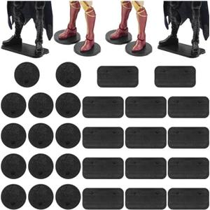 28PCS 6inch Action Figure Stand Bases, Assembly Display Holder Accessories, Fit for Most 1/12 Scale Mavel Legends Series/Gi Jeo Classified Series/D C/Mo tu Figures, Black/ Mix Square & Round Shape