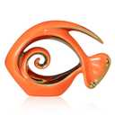 Orange Gold Ceramic Fish Figurines - Coastal Home Decor, Modern Ocean Centerpieces for Living Room, Dining Area, Bathroom, Office, Coffee Table, Beach House, Nautical, Seaside, Entrance, Shelf Display