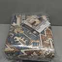 WITSHOCK Round Living Room Rugs 8Ft: Washable Vintage Boho Soft Low Pile Non-Slip Stain Resistant Foldable Carpet for Bedroom Playroom Dining Room Office, Distressed Farmhouse Home Decor Rug-Dull Teal