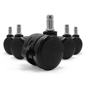 Office Chair Brake Twin Caster Wheels,Universal Fit 2 Inch Castors Replacement,Smooth Silent Chair Casters Wheels for Office Chairs,Gaming Chair,Swivel Chair,Pushchair DIY,Black (Set of 5)