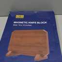 HOSHANHO Magnetic Knife Block, Thickened Acacia Wood Kitchen Knife Holder Stand with Strong Magnets, Multifunctional Double Side Knife Storage Organizer for Kitchen Counter