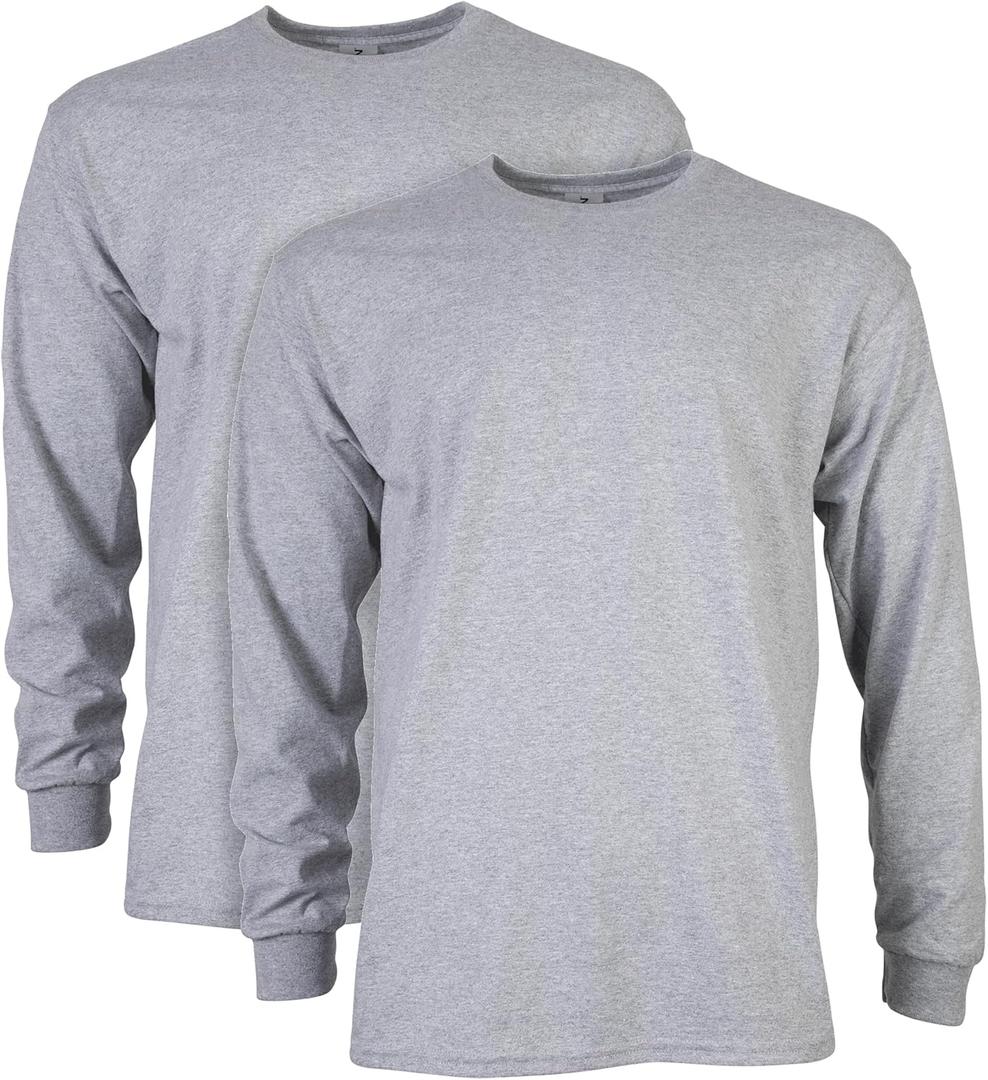 Gildan Adult Ultra Cotton Long Sleeve T-Shirt, Style G2400, Multipack (X-Large)