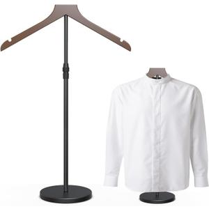 OLV Shirt Display Stand, 18-34 Inch Adjustable Mannequin Stand for Vendors, Mannequin Torso Valet Stand for Shop, Dress Form Steamer Stand for Clothes, Jacket Coat Hanger Stand, Brown