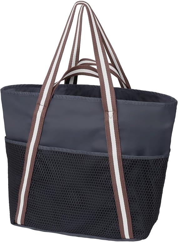 Waterproof Beach Bag for Women - Sandproof Tote for Travel, School, Carry-on - 8 Pocket Shoulder Purse