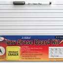 Pack Of 2 The Classics Dry Erase Whiteboard Kit Complete Set with 11.75 x 9 Inches Board, Black Dry Erase Pen and Eraser (TPG-388), White