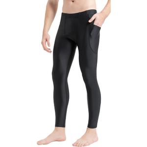 UPF 50+ Men's Surfing Leggings Sun Protection Swimming Pants (Large, Black)