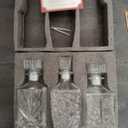 Whiskey Decanter, Liquor Decanters Set of 3, Glass Alcohol Bottle for Vodka, Tequila and Bourbon Unique Whiskey Bar and Party Decorations (28oz*2, 31oz*1) (hyaline)