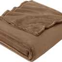 Hansleep Fleece Queen Blanket for Bed Fleece Camel, Queen Size Super Soft Flannel Fuzzy, Plush Cozy Blanket for All Seasons, Camel, Queen 90x90 Inches