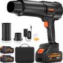 990,000 RPM Cordless Leaf Blower - 21V Electric Handheld Leaf Blower with 24.0Ah Batteries & Fast Charger - Lightweight for Patio, Lawn, Yard, Deck Cleaning (Dark)