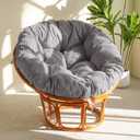 HIGOGOGO Papasan Chair Cushion with Corduroy Cover (Without Chair), 48 x 48 Inch Supportive Cushion, Overstuffed Chair Cushion,Grey