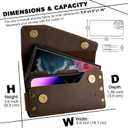 Leather Double Phone Case for Two Phones, Double Phone Holster for Men Belt, Belt Clip Dual Phone Pouch for iPhone 16 Pro Max, Samsung Galaxy S23 Ultra, for Work, Construction, Large Brown