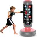 Interactive Punching Bag Boxing Music Pad, 6-Level Mode Punching Target Game with LED Lights and Score Display, Fun Fitness Training Equipment for Kids Adults Enhance Reflex/Strength (No Boxing Bag)