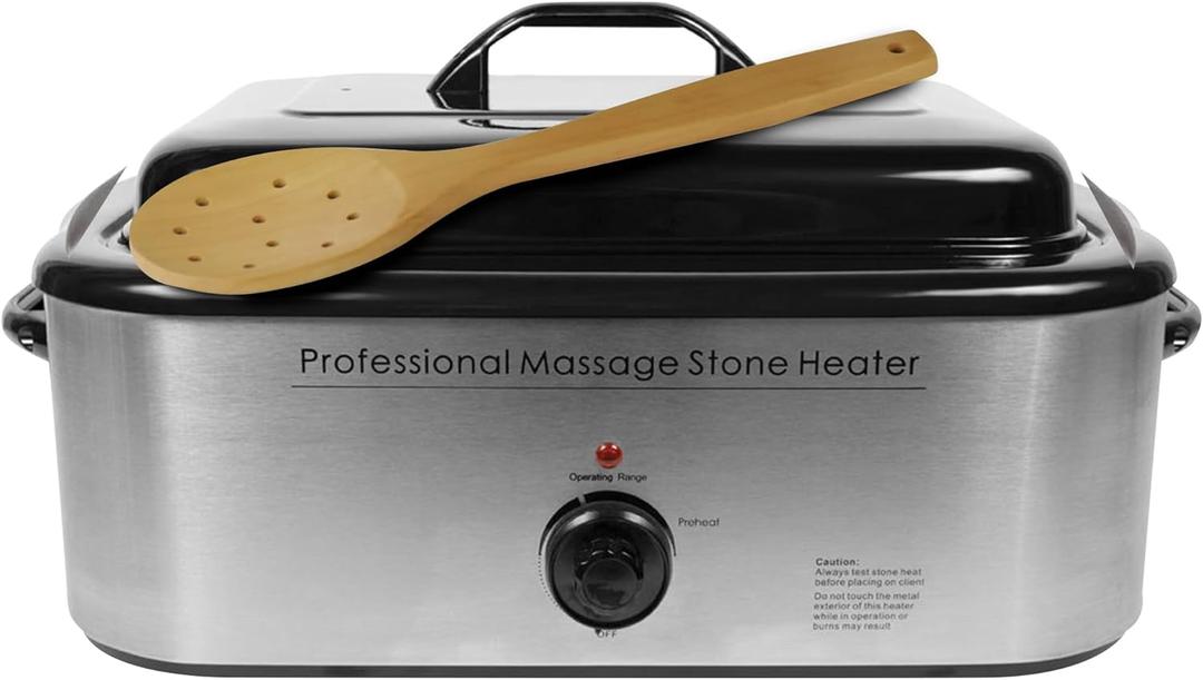 NRG Professional Hot Stone Warmer for Massage Therapy, 18 Quart - Hot Stone Heater Hot Stones Warmer Massage Stone Heater Massage Stone Warmer Massage Accessories - Adjustable Temperature Control