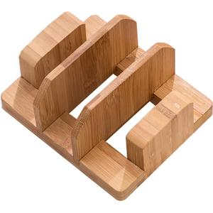 Kunovo Bamboo Pot Lid Holder, Cutting Board Organizer, Baking Sheet/Pan Organizer Rack for Cabinet (GGJ-A)