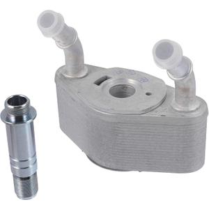 Engine Oil Cooler Kit Compatible for Ford F-150 2011-2023, Durable Aluminum Alloy Silver Tone Transmission Oil Cooler with Bolt