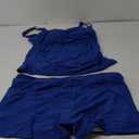 Eomenie Women's Swimsuit Tankini Set Modest Tummy Control Slimming Bathing Suits Two Piece Swim Suit with High Waisted Short XXL Blue