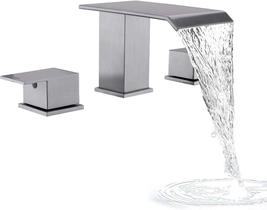 2 Handle Deck Mount Tub Faucet, Roman Bathtub Faucet Set Brushed Nickel High Flow Garden Bath Tub Faucet