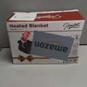 Homemate Heated Blanket Electric Throw - 50"x60" Heating Blanket Throw 1/2/4/6/8 Hours Auto-Off 10 Heat Level Over-Heat Protection Flannel Sherpa ETL Certification (01 - Light Grey)