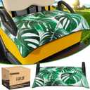 10L0L Golf Cart Seat Covers Compatible with EZGO TXT/RXV & Club Car DS/Precedent, Non-Slip Golf Cart Towel for 2/4 Person Seats, Universal Accessories for Seat Blanket (50 x 30 Inches)-Leaf Blanket
