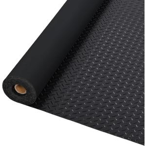 Garage Floor Mat,  Thickened Diamond Plate PVC Garage Flooring Roll for Under Car Golf Cart Parking Mat Heavy Duty Garage Floor Protector for Garage, RV Trailer, Basement, Size 61x39