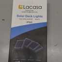 Lacasa Solar Deck Lights, 4 Pack Warm White Outdoor In-Ground Driveway Walkway Dock, IP68 Waterproof Solar Powered Stair Step Pathway Fence Auto On/Off LED for Garden Yard Patio