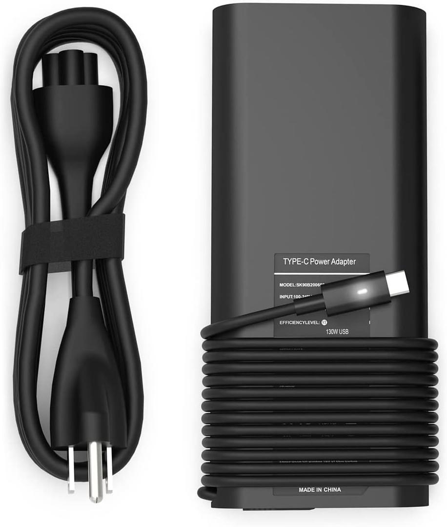 130W USB C Type C Adapter Laptop Charger Compatible with Dell XPS 15 2in1 9575 Precision 5530 2in1 5550 5750 3560 3550 3551 Latitude 7410 7310 7210 9410 9510 9575 5420 5520 5510 Power Supply Cord
