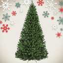 8Ft Premium Christmas Tree with 1800 Tips for Fullness,Artificial Christmas Tree,Easy Assembly,Metal Foldable Base for Home,Office,Party Decoration,with Bag & Gloves