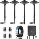 ZZXX All-in-One Low Voltage Landscape Lighting Kit 4-Pathway Lights with 40W Transformer, 5W Dusk to Dawn Outdoor Lighting, IP66 Waterproof LED Landscape Lights, Outdoor Lights 2700K for Yard Patio