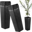 DredQcco 50Pcs Plastic Deep Plant Nursery Pots Tall Deep Tree Pot, Plant Seedling Treepots Tall Flower Containerwith Drainage Holes Flower Container for Indoor Outdoor Garden Plants 9.8" H x 4.7" W