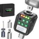 Digital Torque Wrench Adapter Set 1/2" Drive, Electric Wrenches, Snap on Digital Inch Pound Torque Wrench,1/4",3/8" Torque Adapter for Car, Motorcycle & Automotive (12.54-250.8 ft-lb/17-340 Nm)