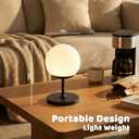 WEILAILUX Cordless Table Lamp with Globe Shade, Rechargeable Dimmable Bedside Light, Shower Lamp Waterproof, Touch Control, 8-72 Hours Runtime, 2700K Warm White for Indoor Outdoor (Green, Short)