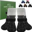 EXPAWLORER Anti Slip Dog Socks to Prevent Licking Paws, Dog Shoes for Hot Pavement, Dog Booties for Hardwood Floors, Dog Boots & Paw Protectors with Grippers for Dogs Black S