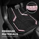 PIC AUTO Car Floor Mats, Pink Sparkly Crystal Bling Glitter Car Mats Set, Front and Rear Heavy Duty Rubber Car Mats with Anti-Slip Backing, All Weather, Trim-to-Fit for SUVs, Trucks, Sedan, Vans