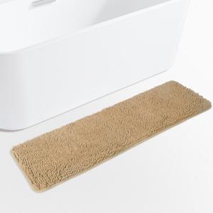 Yeaban Beige Bathroom Rug 17"x47"  Thick Chenille Bath Mats | Absorbent and Washable Bath Rug Non-Slip, Plush and Soft Rugs for Bathroom Floor, Kitchen, Shower, Sink
