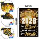 2 x Graduation Yard Signs Class of 2026 2027 - Class of 2026 Garden Flag | Graduation Decor Party Favors Supplies for Outdoor Indoor Double-Side Backdrop Banner for Garden Porch Patio Lawn Yard Home,12x18Inch (Black)