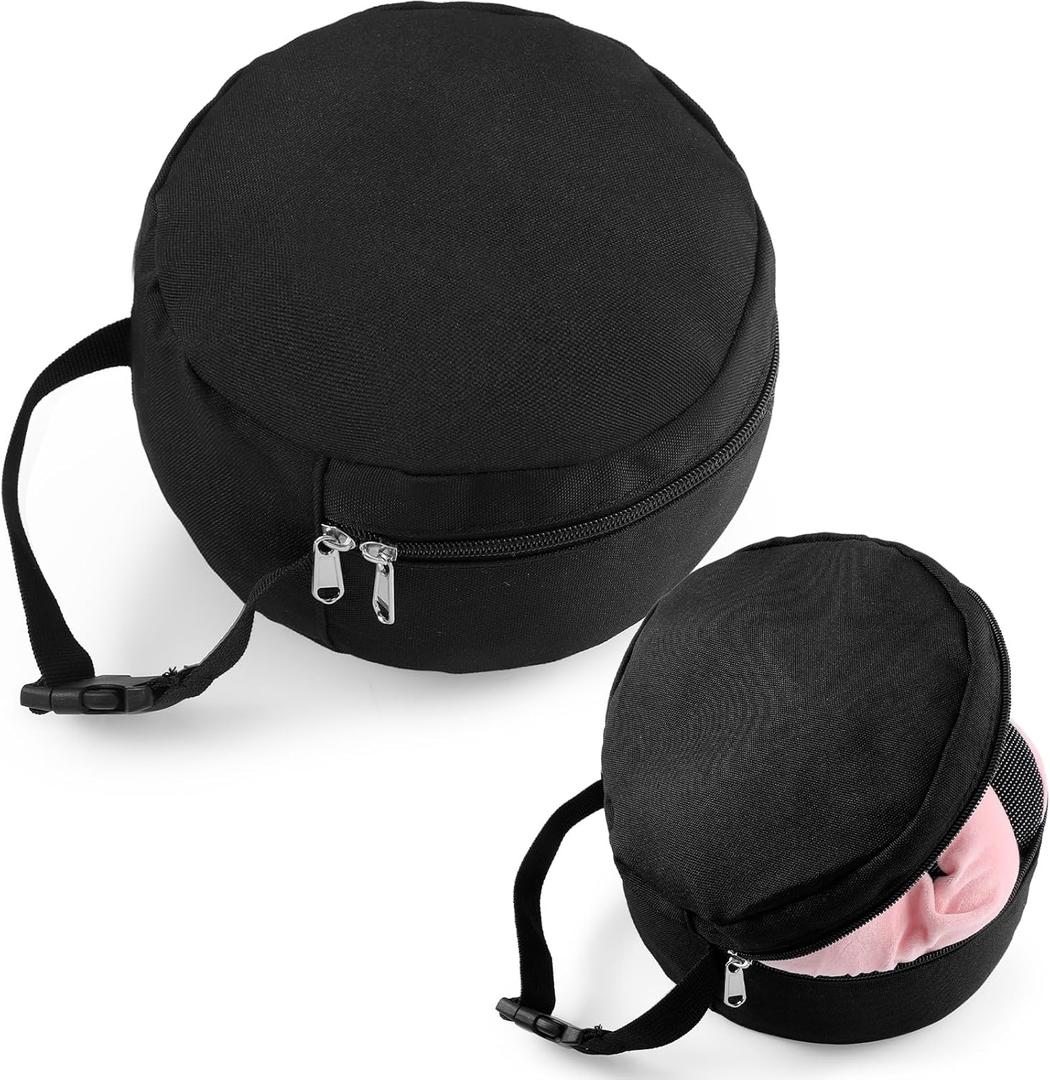 1 Pcs Travel Neck Pillow Bag Compact Travel Neck Carrying Case Bag for Airplane Train Journey Quick Release Clasp Attaches to Luggage Purse Backpack, Pillow Not Included (Black)