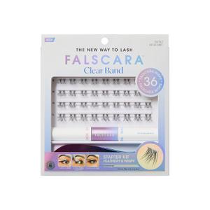 Clear Band False Eyelashes, Lash Extension Kit, Feathery & Wispy, Natural Volume, 8mm-10mm-12mm, Includes Bond & Seal, Precision Applicator & 36 Lash Clusters