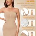 SLIMBELLE Women’s Strapless Shapewear Slip Tummy Control Dress Slip Seamless Full Body Shaper for Under Dresses, Small