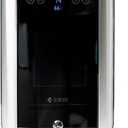 Essential Cooler Compact Portable Mini Fridge with Temp & Humidity Control, 3 USB Ports, Smoked Glass Shelves, Lockable UV Glass Door for Herbs, Oils, Cosmetics, and More