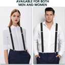 Suspenders for Men 1.4 Inch Wide Men's Suspenders with 4 Strong Clips X Back Heavy Duty Suspender Adjustable Elastic (Black)