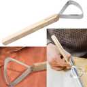2Pcs Pelt Scraper Fleshing Tool for Hides Stainless Steel Scraper Flesher Tanning Tools Working Kit