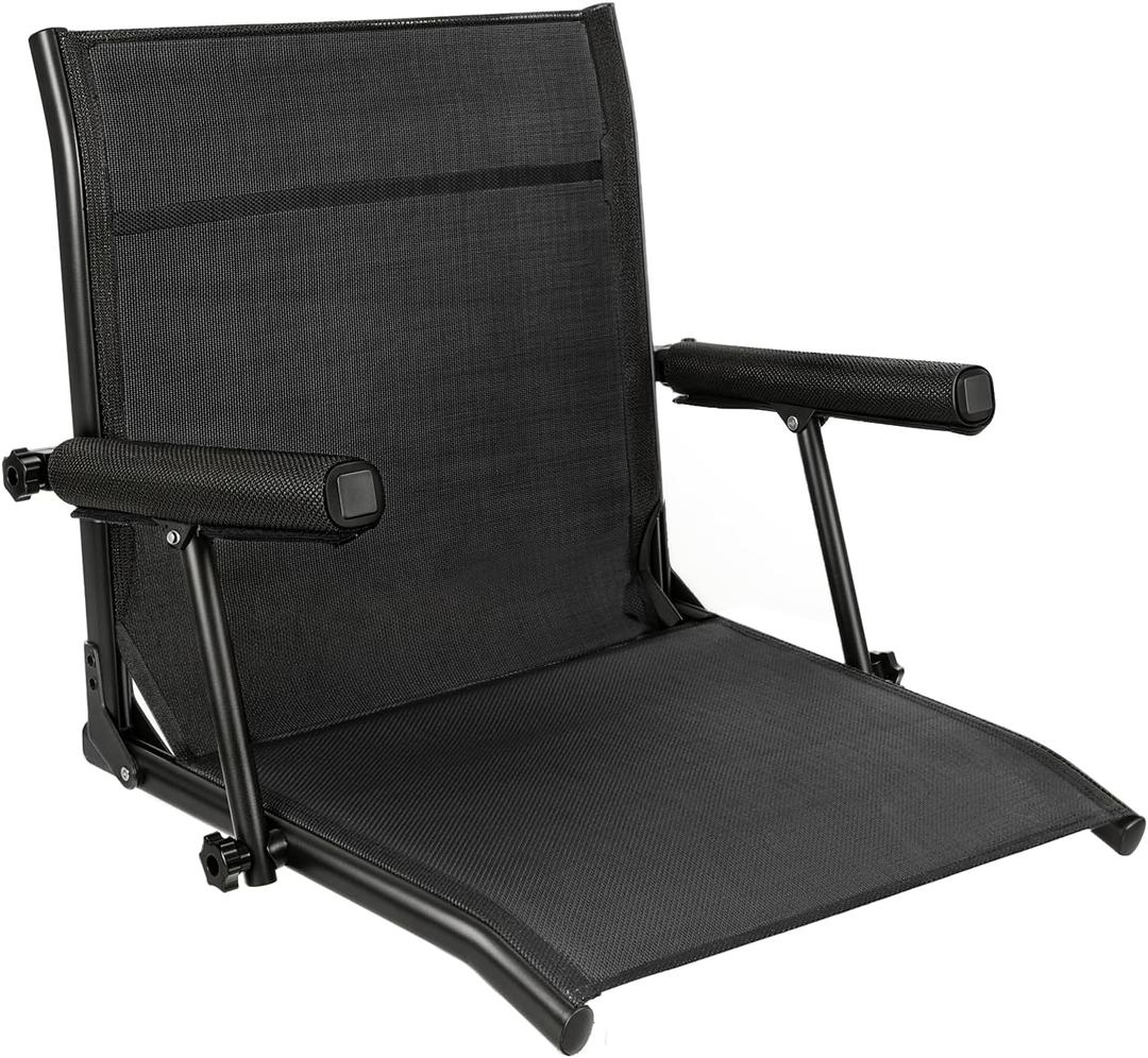 Mesh Fishing Boat Seat 2-Pack, Upgraded Armrest, Breathable Wearproof Mesh Fabric, Thick Aluminum Frame, Balances Comfort and 350 LBS Capacity, 90° Foldable, Ergonomic All-Day Comfort