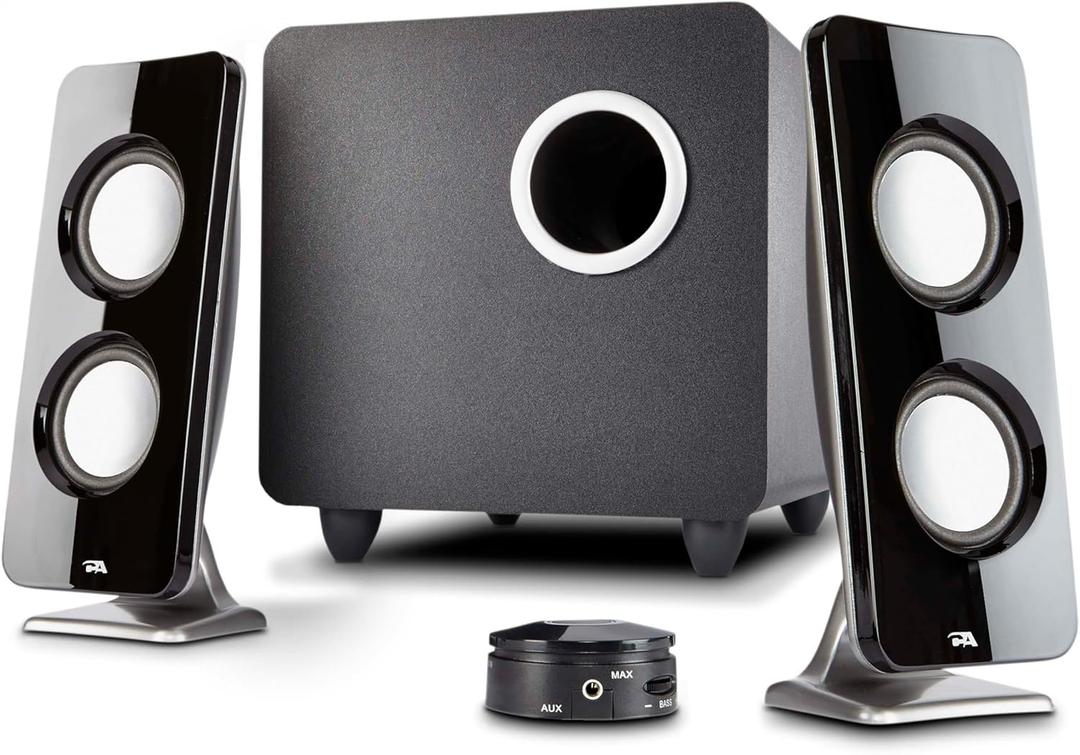 Cyber Acoustics CA-3610 2.1 Multimedia Speaker System with Subwoofer, Perfect Computer Speakers for PC or Mac, Great for Music, Movies, and Gaming Cyber Acoustics CA-3610 2.1 Multimedia Speaker System with Subwoofer, Perfect Computer Speakers for PC or Mac, Great for Music, Movies, and Gaming