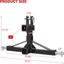 Black 3 Point Hitch Receiver with Dual 2 Receiver, 3 Point Trailer Hitch for Tractor, Fit for Standard/5th Wheel/Goose Neck Connections, 3 Pt Quick Hitch Farm Equipment and Subcompact Trailer Hitch