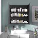 24x24 inch Bathroom Wall Cabinet, Saver Storage Cabinet, Medicine Cabinet with 2 Door and Adjustable Shelves, Black（Assembly Required）, W24 x H24 2 doors