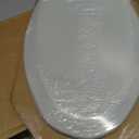 Bemis 1500EC Durable Wood Toilet Seat with Easy Clean Hinges, Made in USA, Elongated, Ice Grey